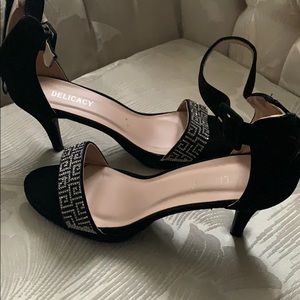 Ankle strap sequin heels